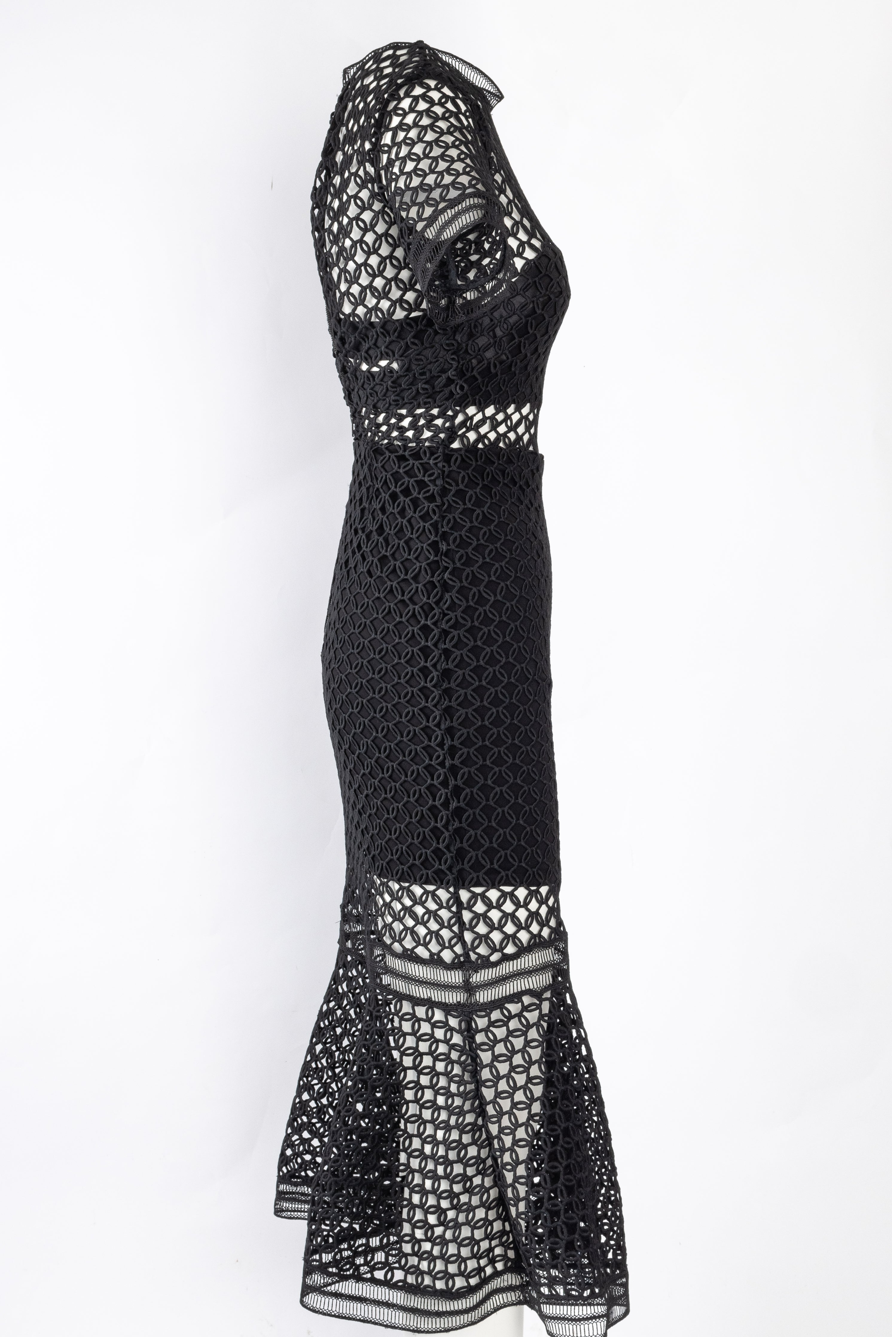 Self-Portrait - short sleeve midi dress