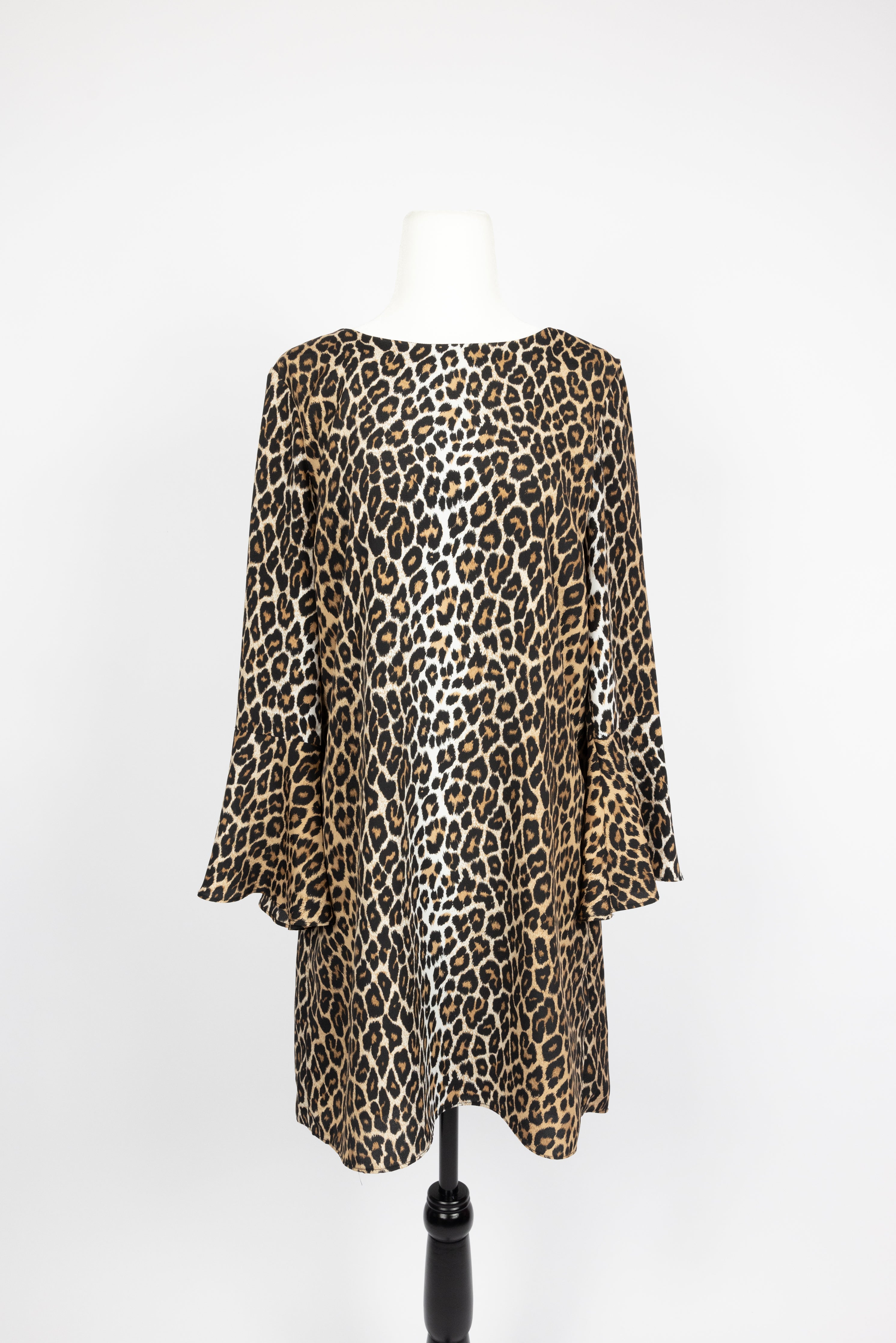 Likely - leopard print midi dress with bell sleeves