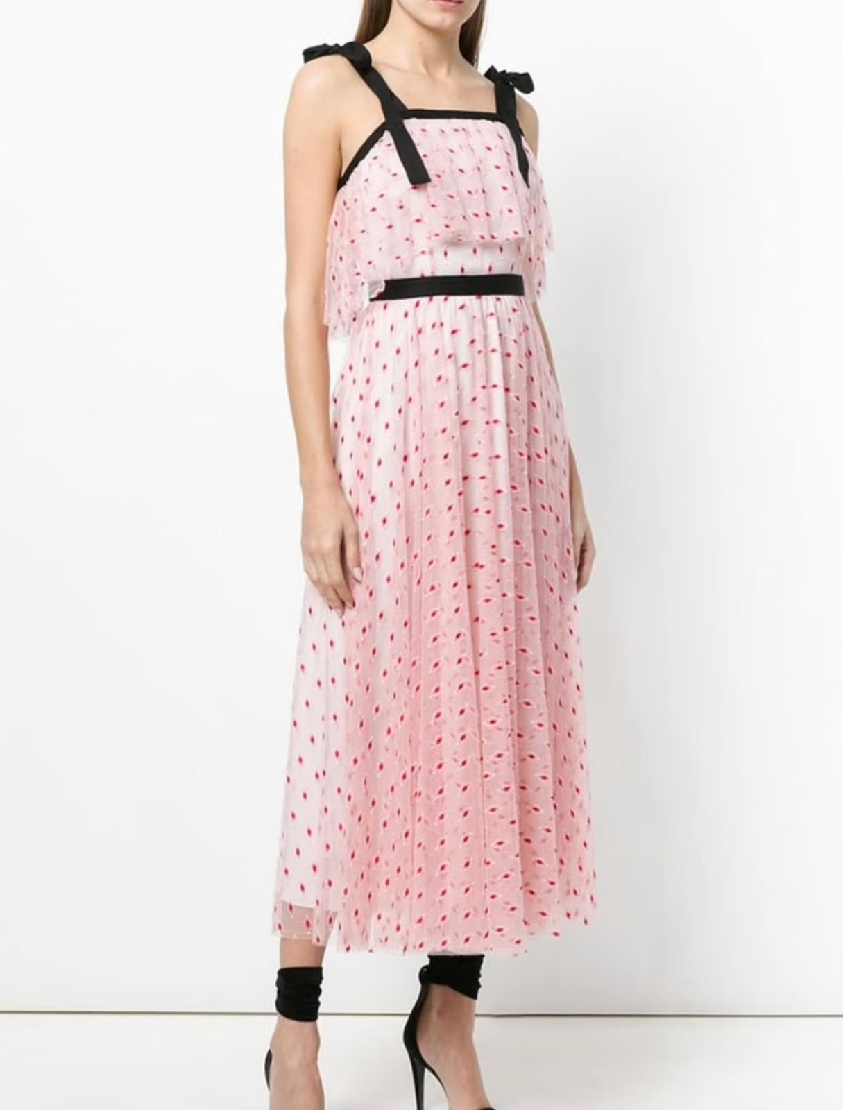 BY PHILOSOPHY DI LORENZO SERAFINI PINK LIGHT-PINK PRINTED MIDI DRESS
