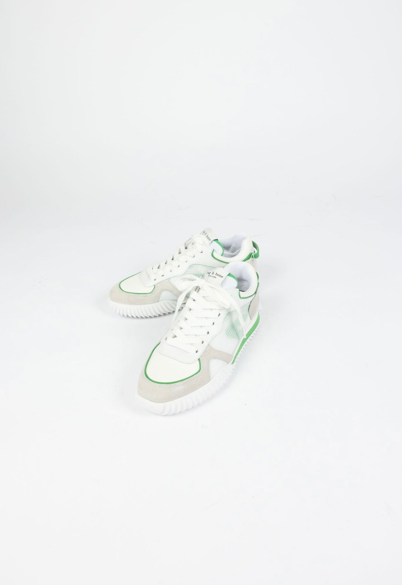 RAG & BONE - white/green retro runners 2.0