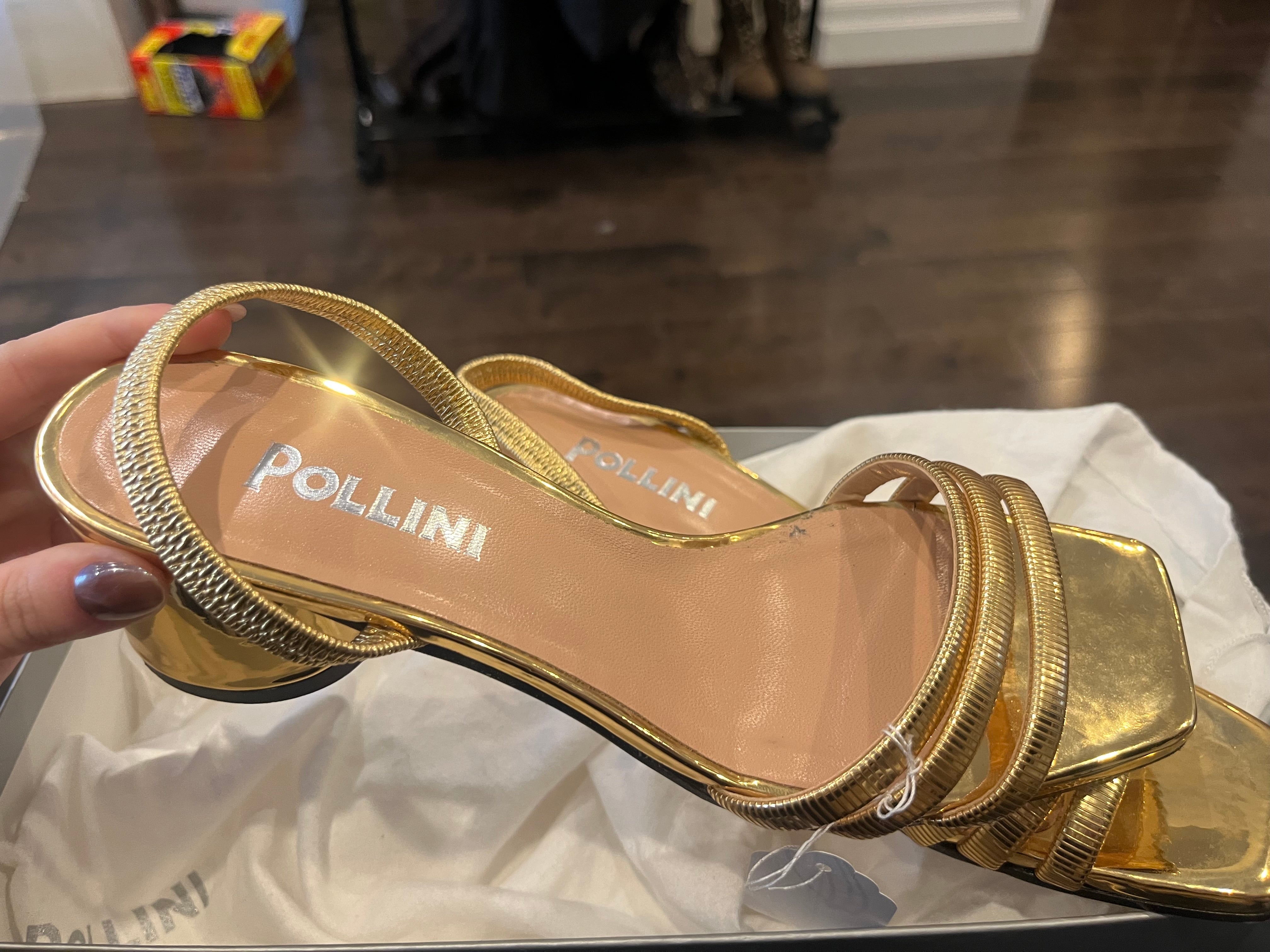 POLLINI gold strap sandals