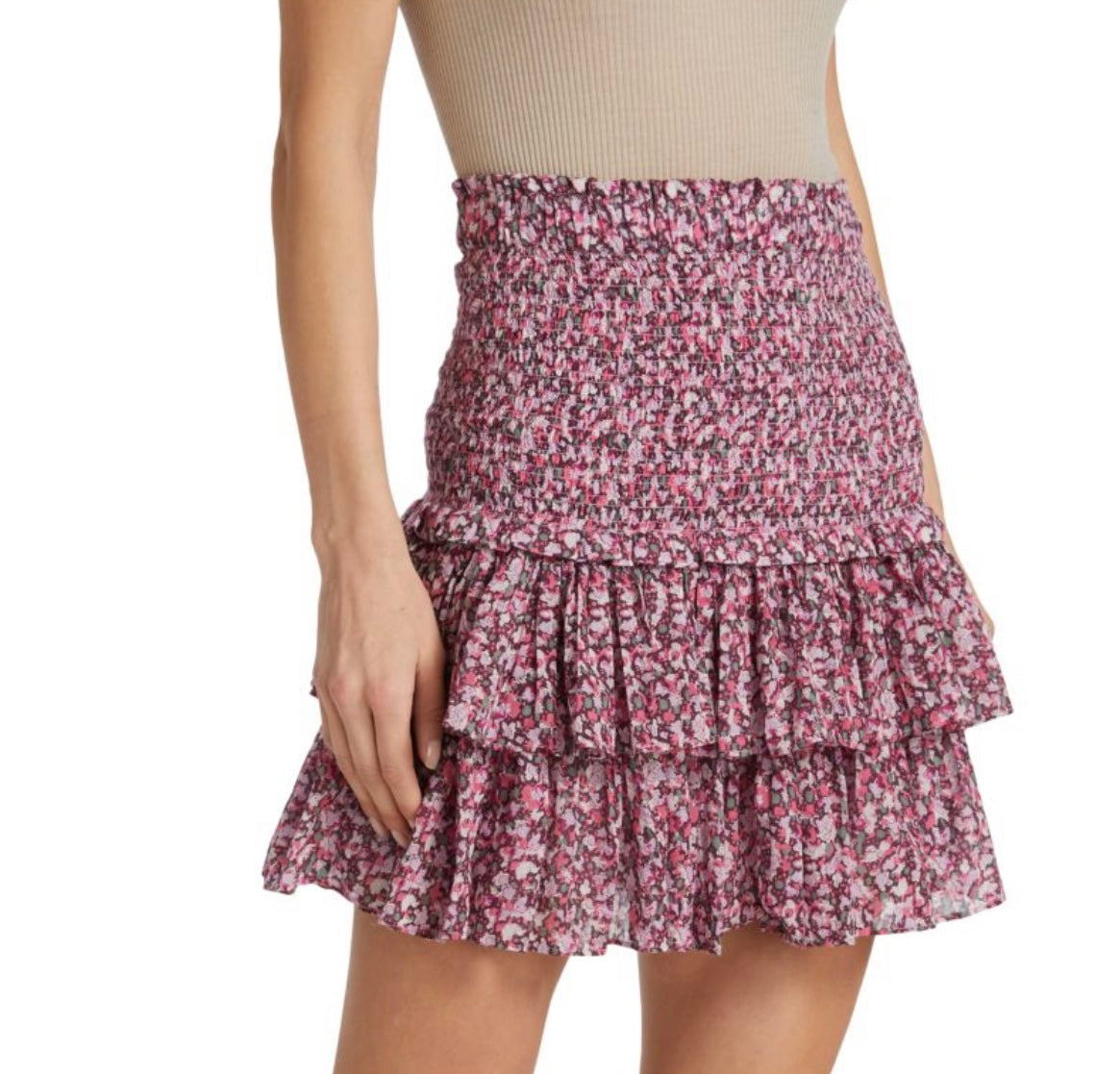 ISABEL MARANT ÉTOILE
Naomi Smocked Wool Blend Mini Skirt