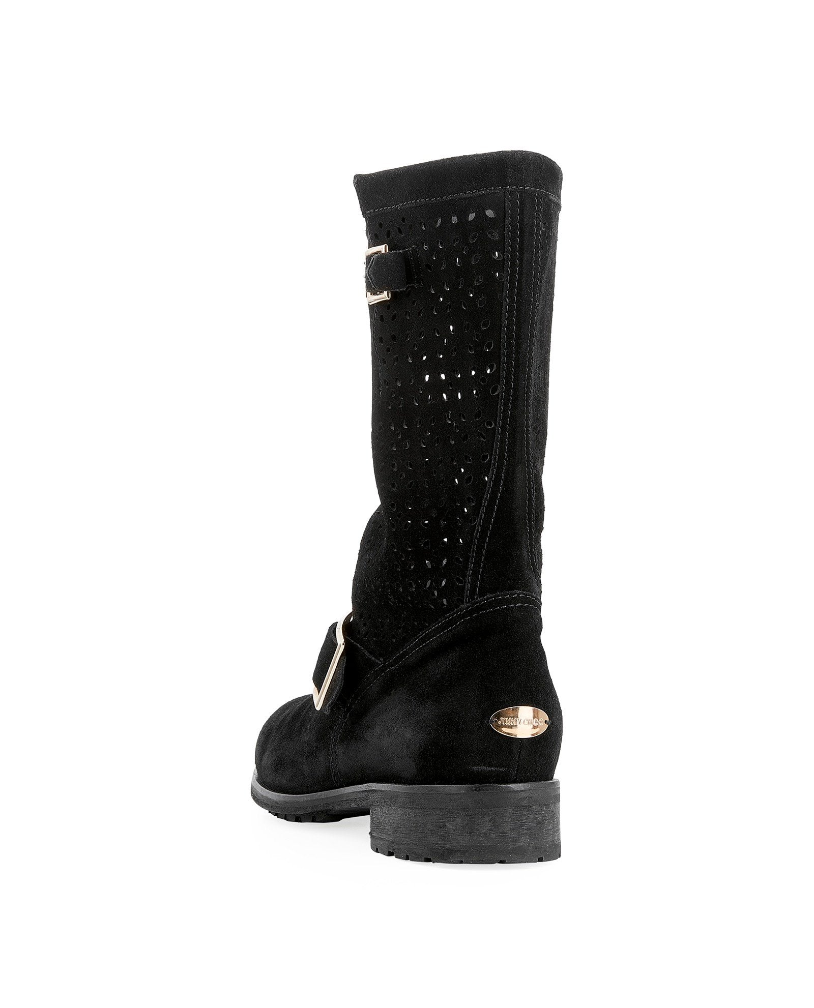 JIMMY CHOO perforated biker boots