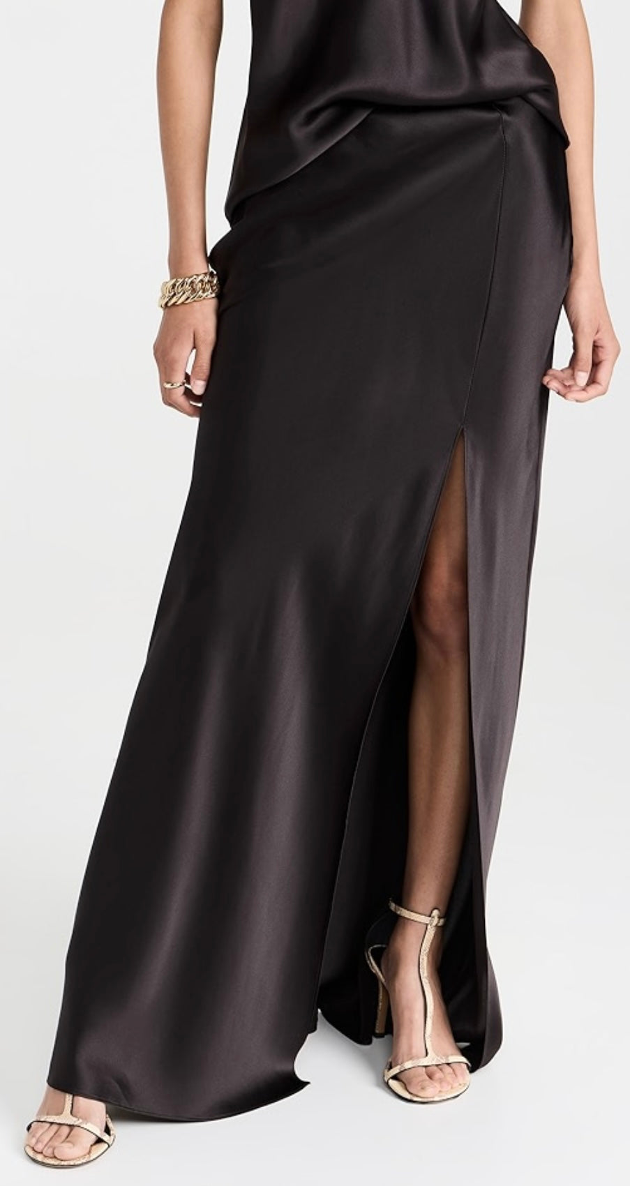 Sablyn - Silk Front Slit Skirt