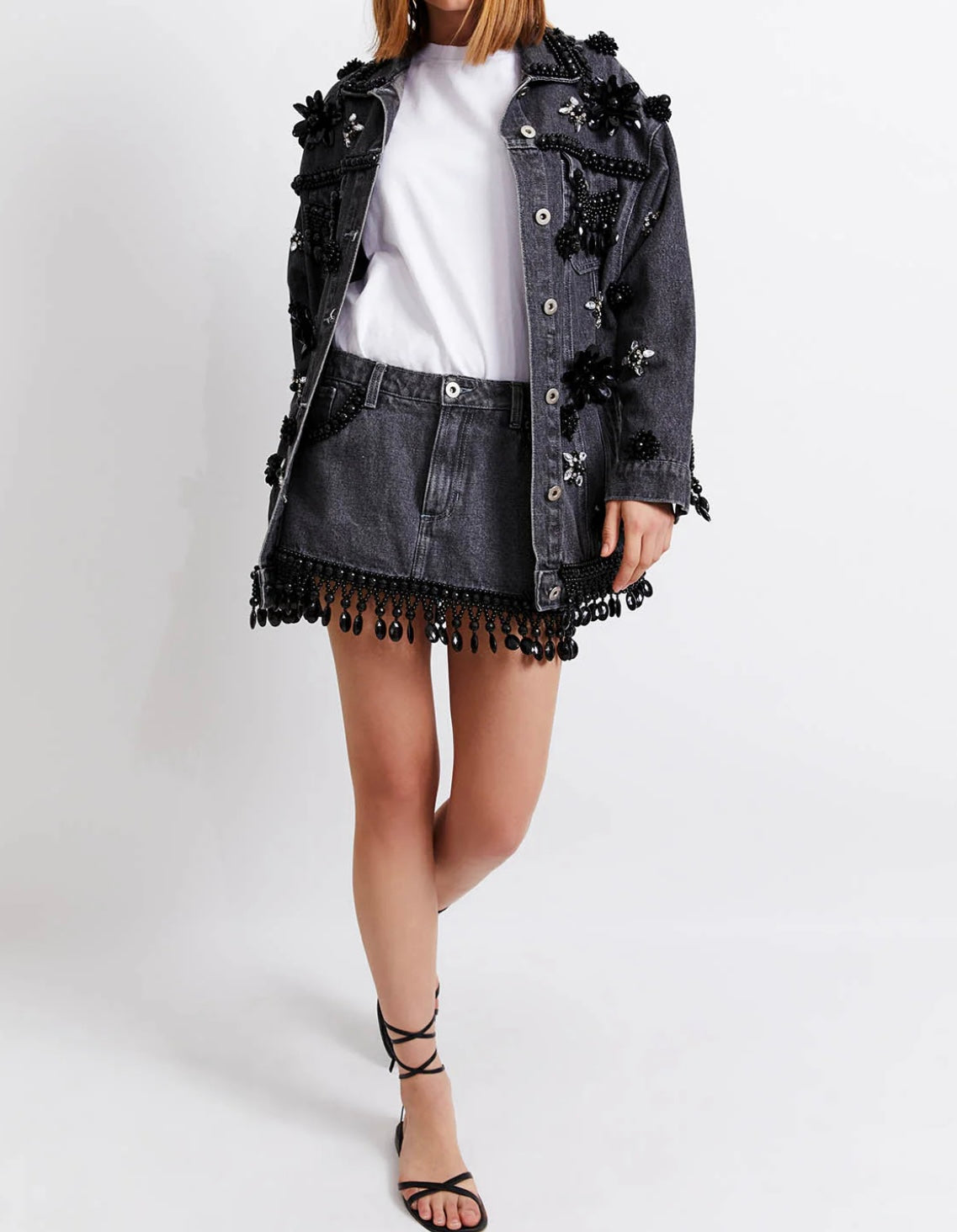 PATBO - HAND-BEADED DENIM JACKET