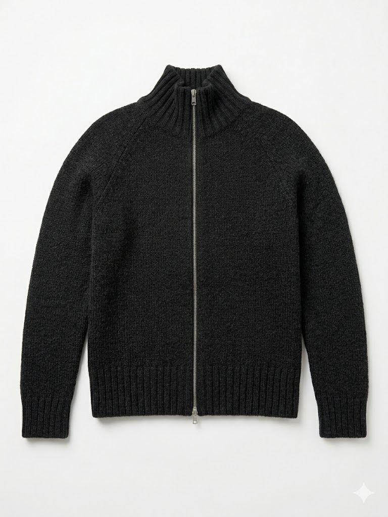 DRIES VAN NOTEN full zip 100% wool sweater