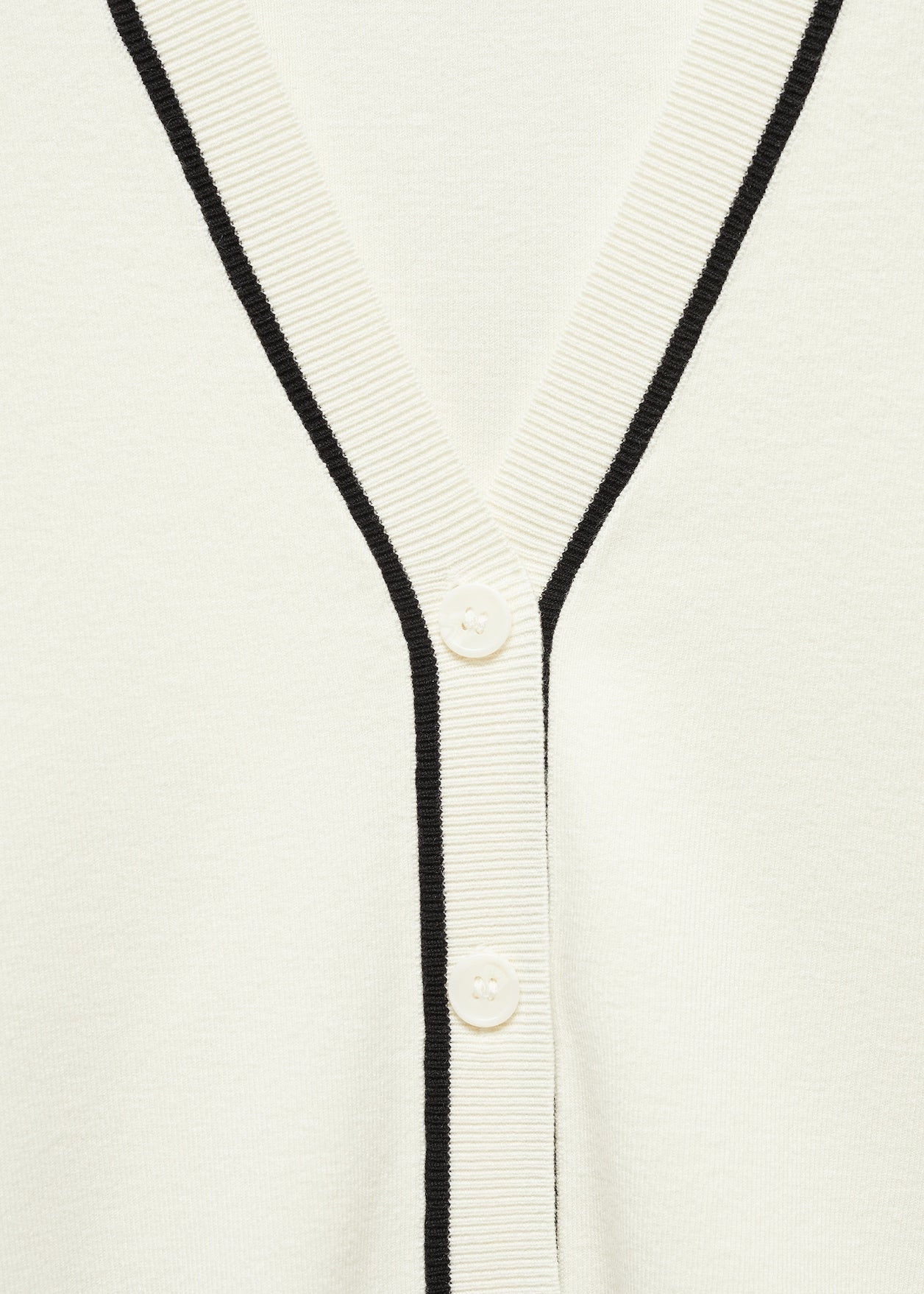 MANGO ivory/black stripe cardigan