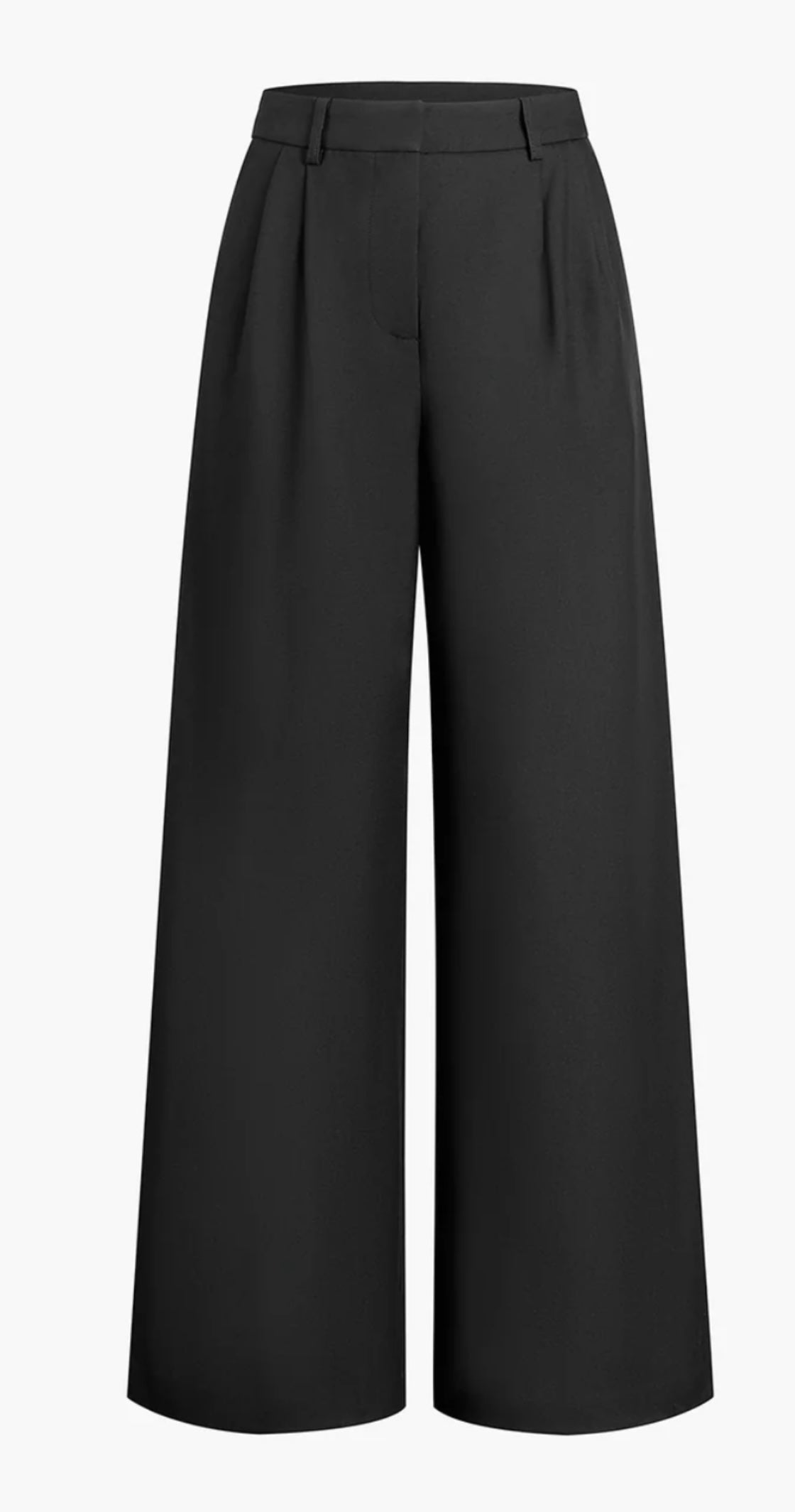 COMMENSE - Solid Wide Leg Pants Without Belt