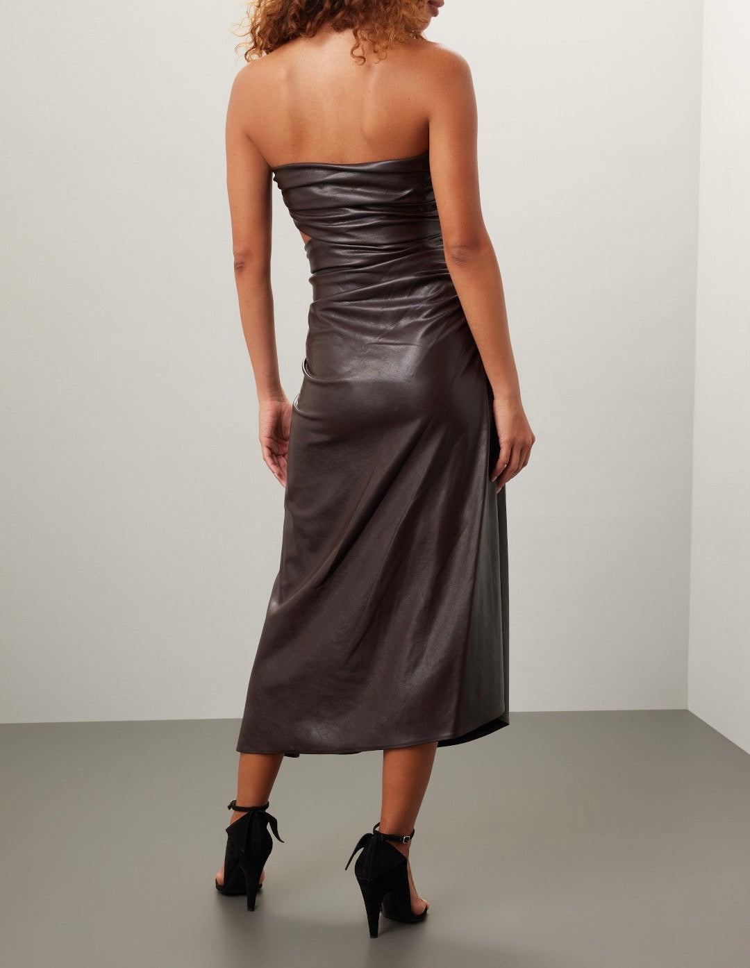 A.L.C. chocolate brown faux leather dress