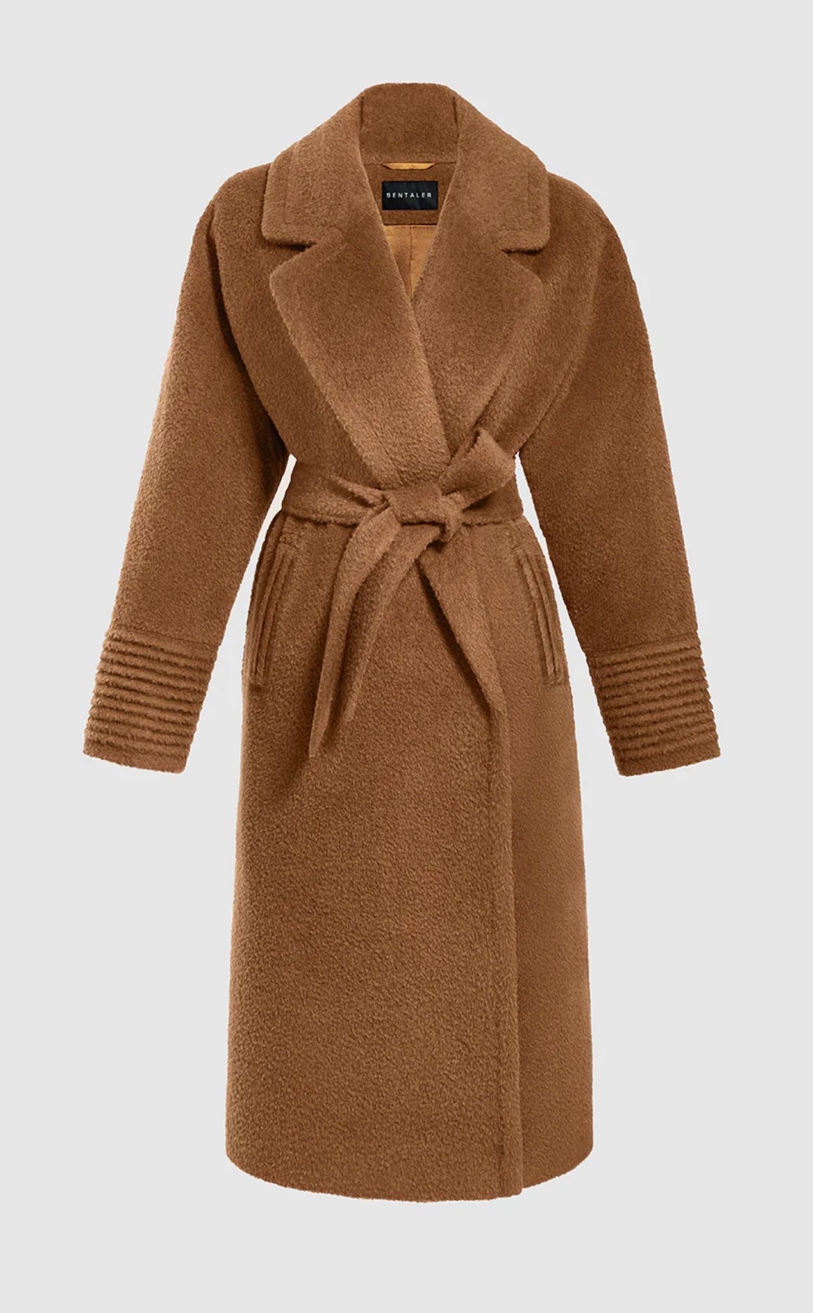 SENTALER - BOUCLÉ ALPACA LONG OVERSIZED NOTCHED COLLAR COAT