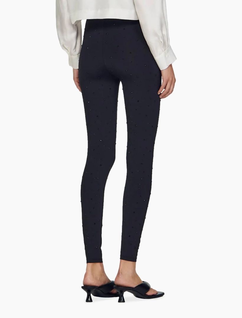 SANDRO "Clotilde" Rhinestone Embellished Leggings