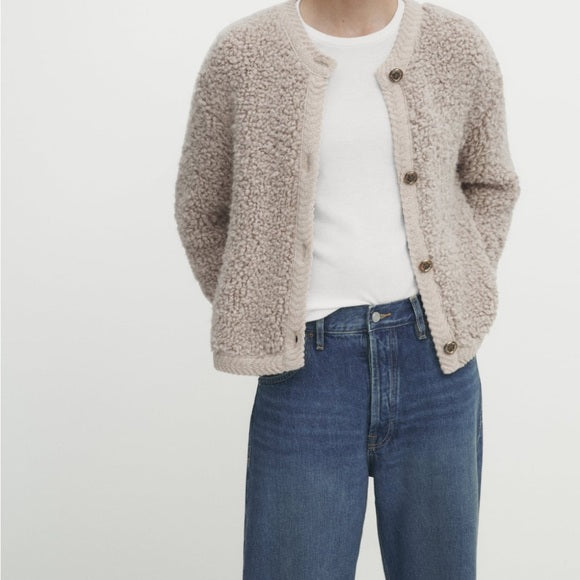 Massimo Dutti Bouclé Knit Cardigan