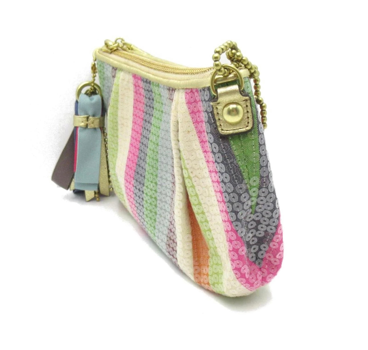 Coach Legacy Stripe Sequin Poppy Pouch 16382 Multiple colors