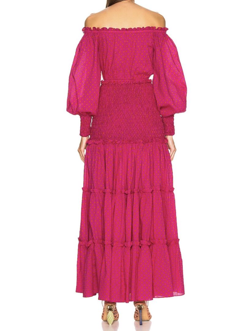 ALEXIS Polka Dot Cotton Set, Long Sleeve and Maxi Skirt