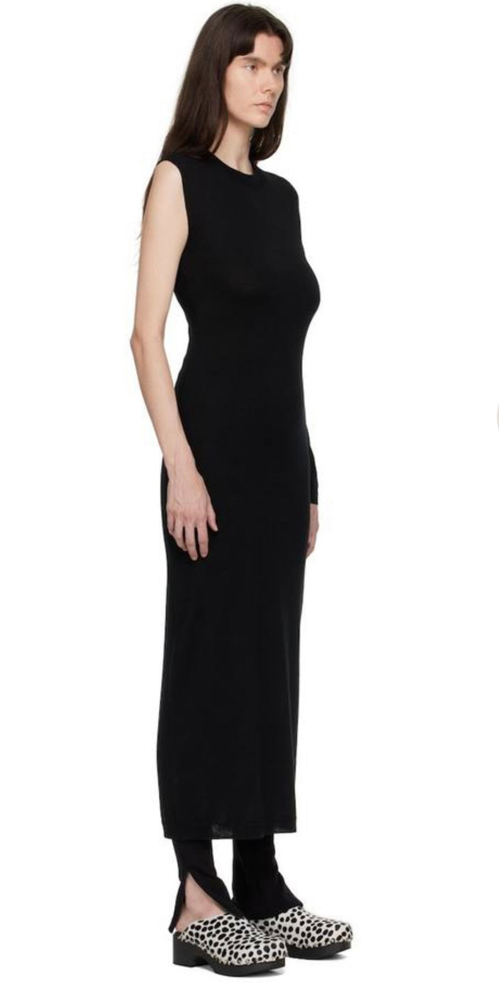 TOTEME long black wool knit dress