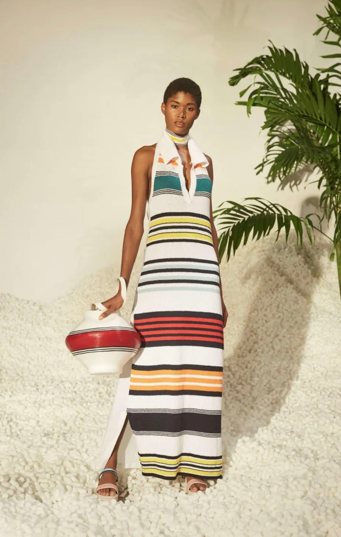 Rosie Assoulin - Rainbow Striped Knitted Sweater Dress