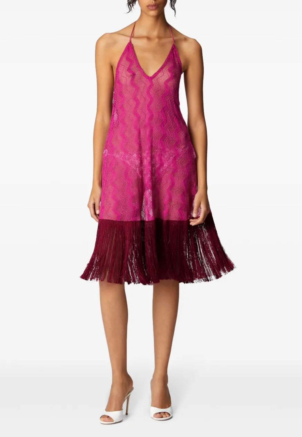 Missoni - chevron cover up with fringe