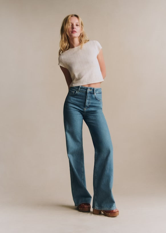 SEZANE pointelle mini tee