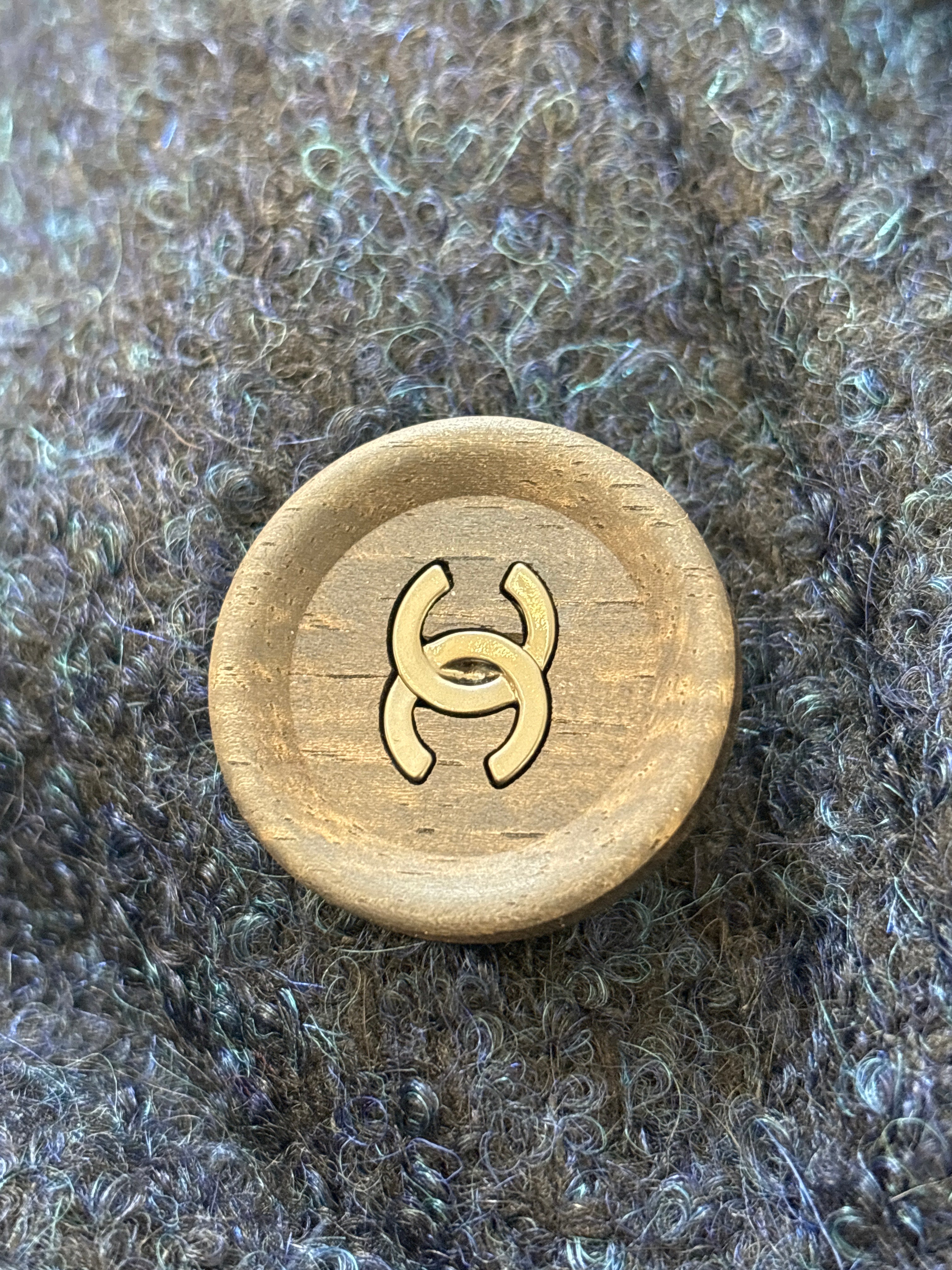 PRE-LOVED CHANEL blue wool/alpaca coat