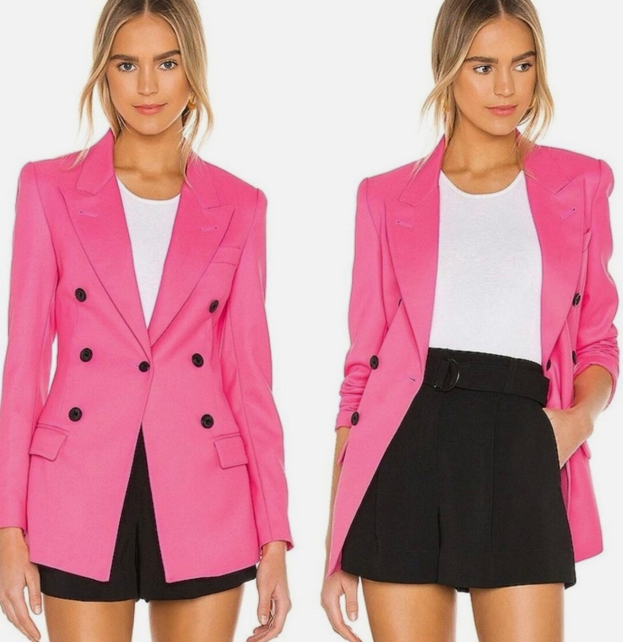 Smythe Neon Pink Double-Breasted Blazer