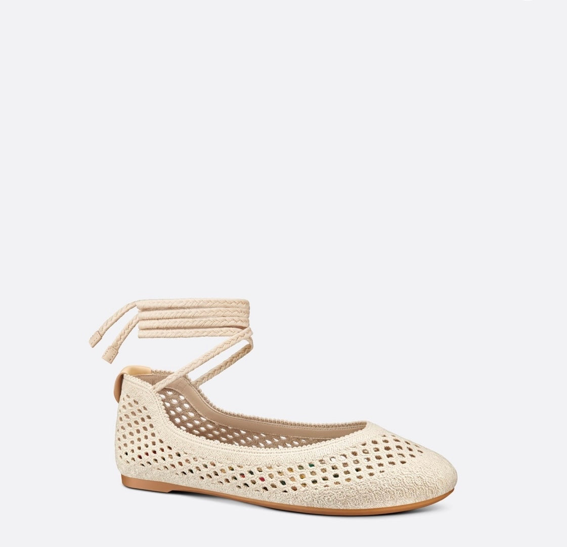 DIOR - Poème Laced Ballerina Flat Beige