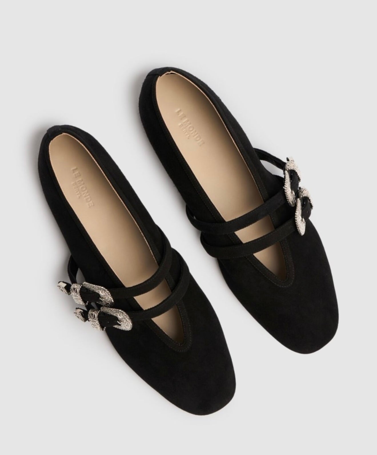 Le Monde Beryl Suede Buckle Claudia Ballet Flats