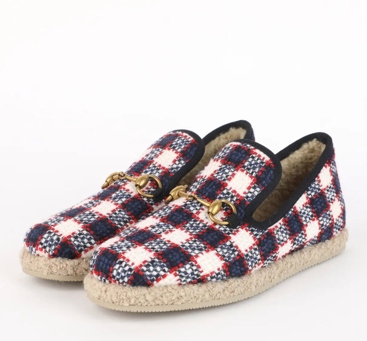 Gucci - Check Tweed Loafers