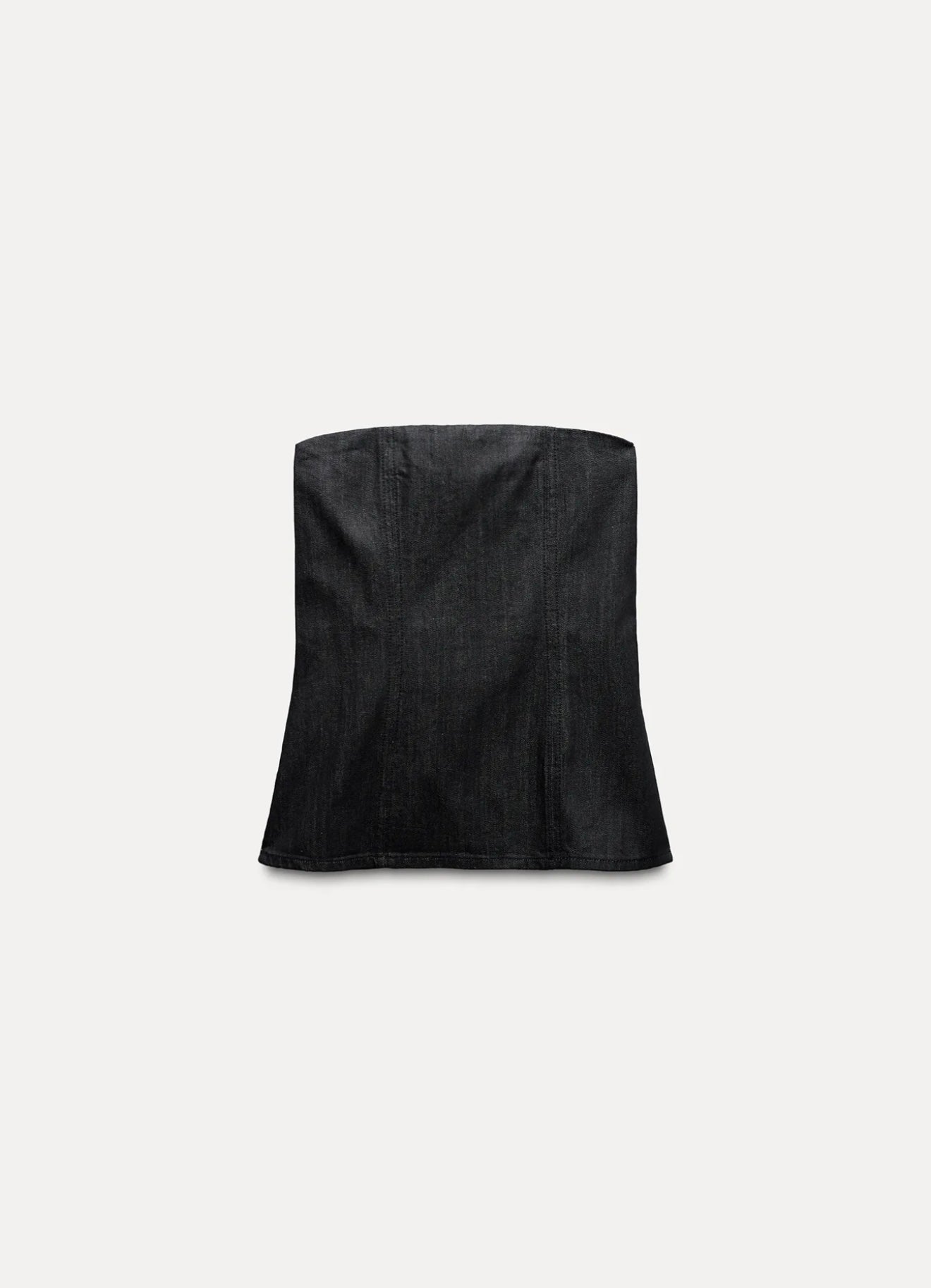 Zara - Denim Bandeau Top w/ Mid-Waist Jeans