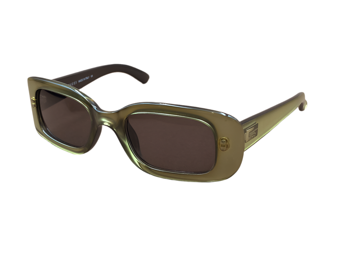 GUCCI green retro rectangular lense sunglasses