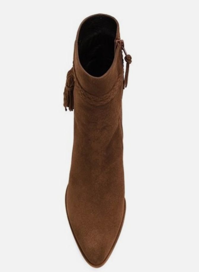 Stuart Weitzman Suede Tassel Booties