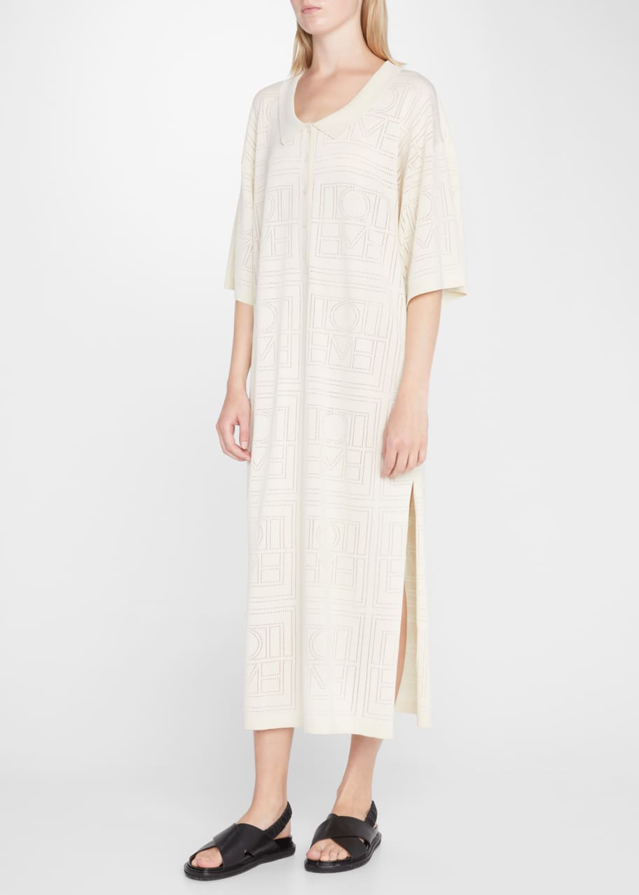 TOTEME logo-pointelle oversized t-shirt dress