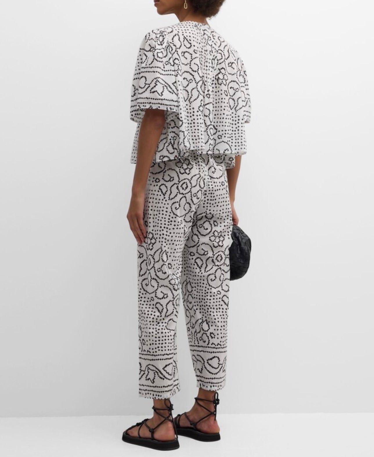 XIRENA - MICAH BLOUSE & TALYN GEO-PRINT CROPPED WIDE-LEG PANTS IN WHITE JEWEL