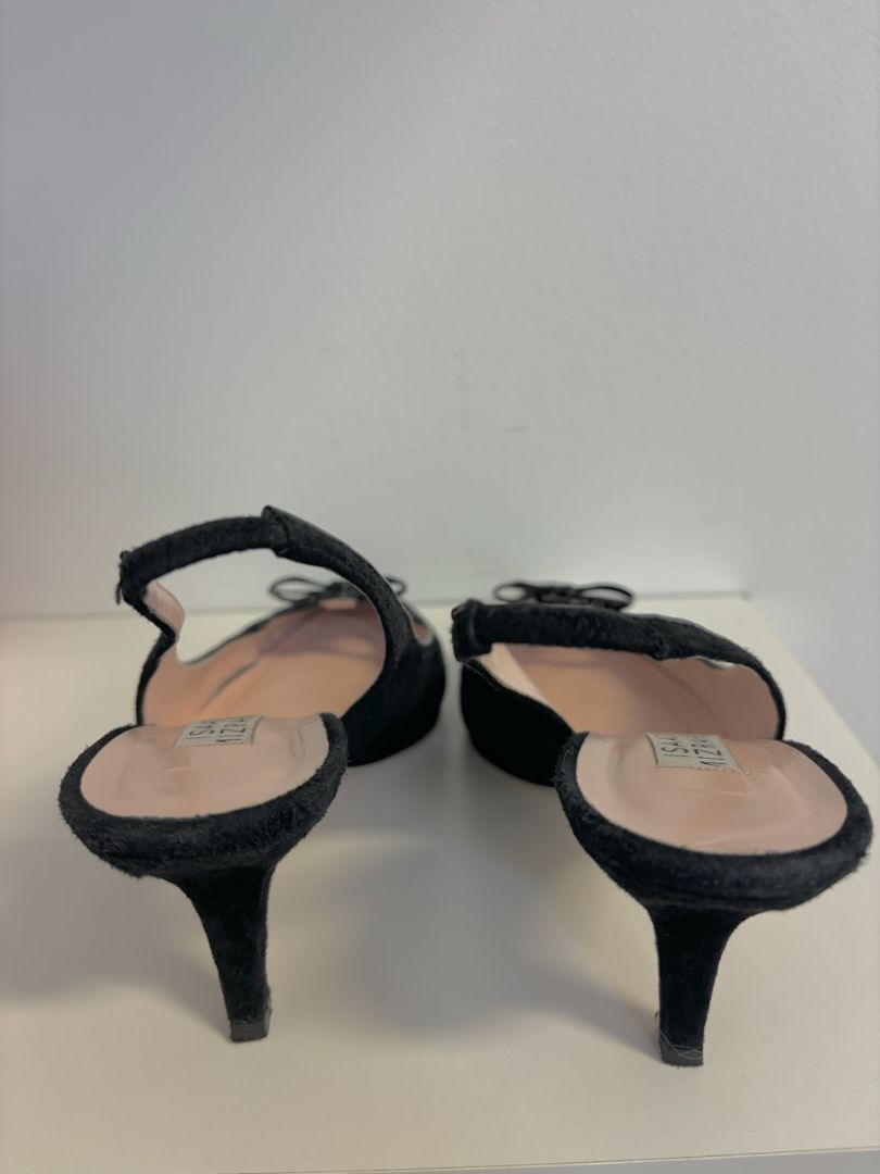 Isaac Mizrahi Suede Slingback Kitten Heels