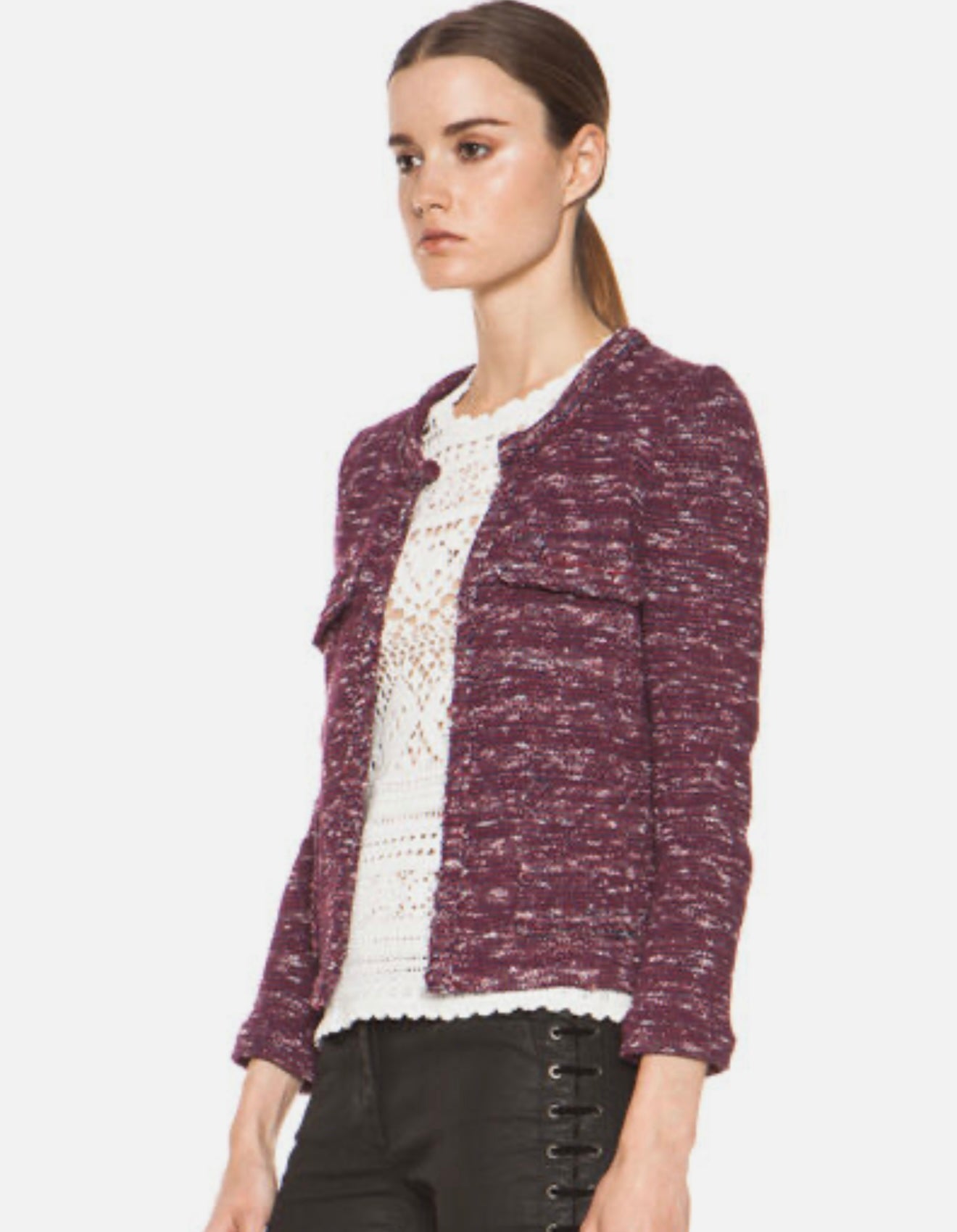 ISABEL MARANT ETOILE blue/red/white knit cardigan style jacket