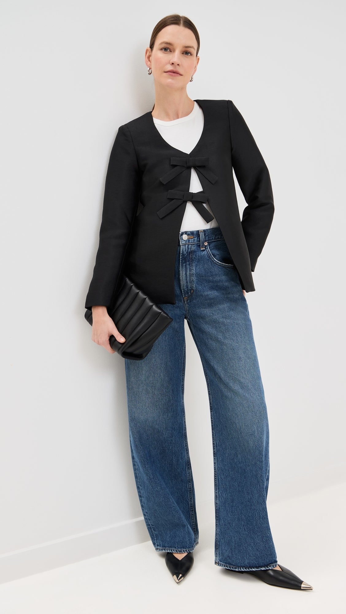 ALIGNE black bow top/jacket NWT