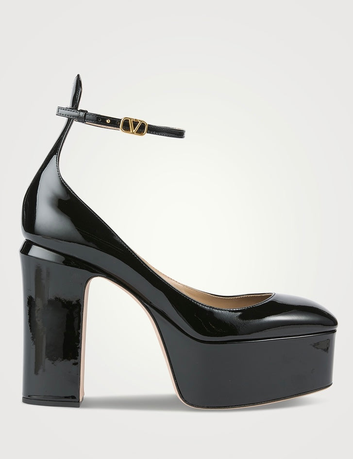 VALENTINO GARAVANI
Tan-Go Patent Leather Platform Pumps