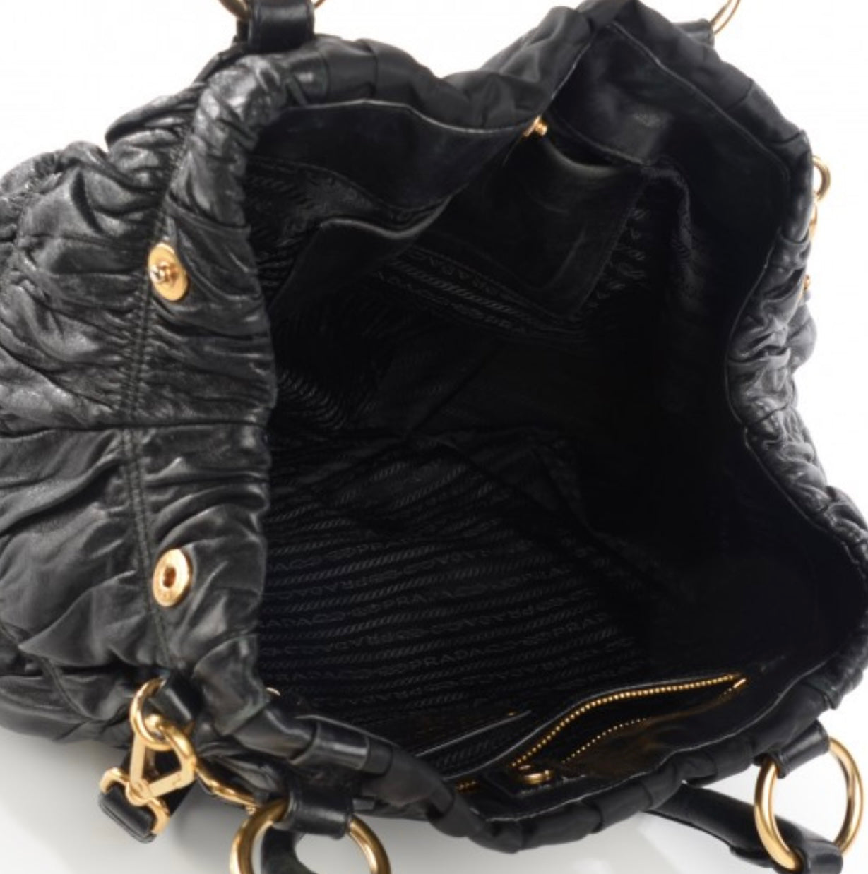 Pre-Loved PRADA
Tessuto Nylon Nappa Gaufre Shoulder Bag Nero Black