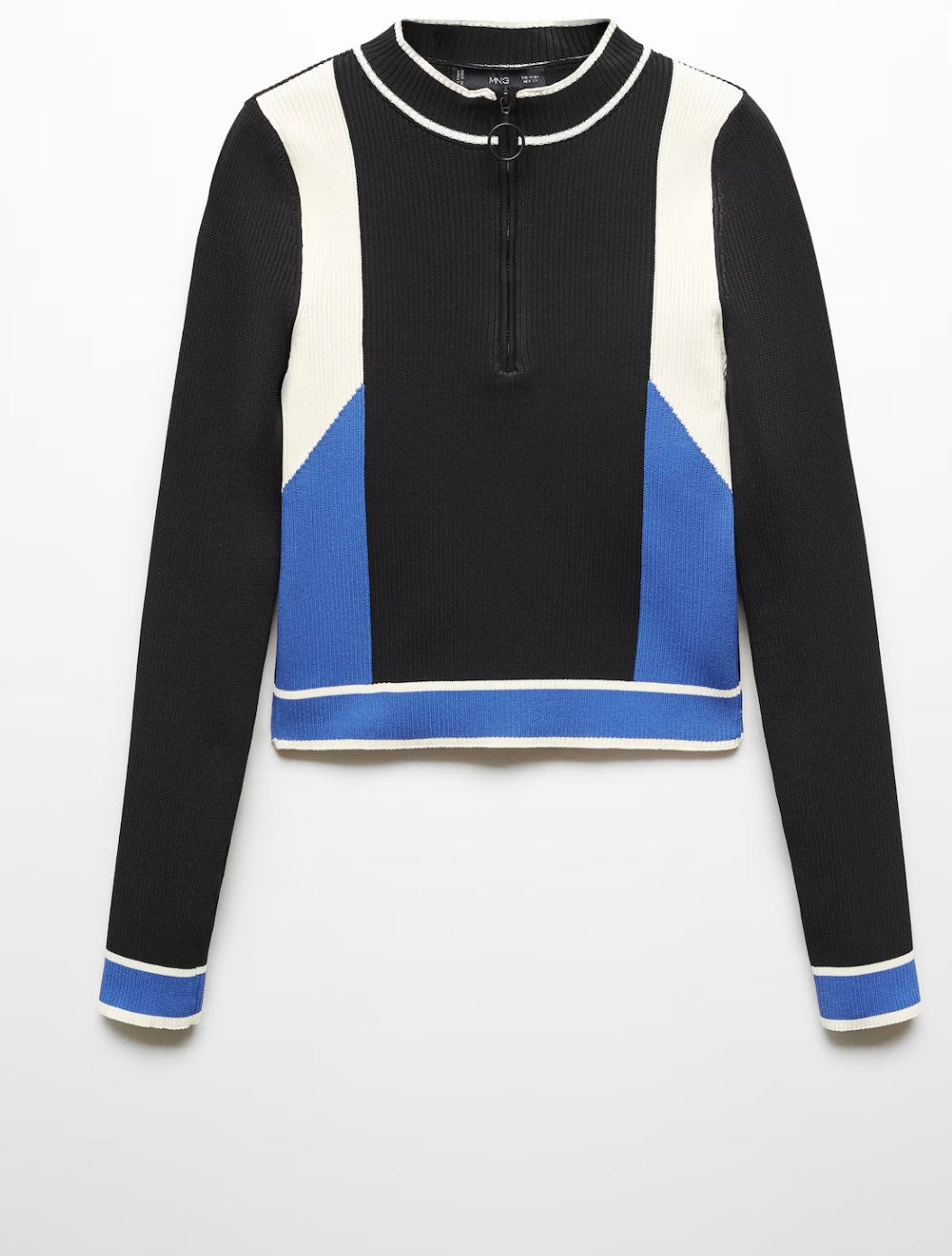 Mango - Ribbed sweater with zip