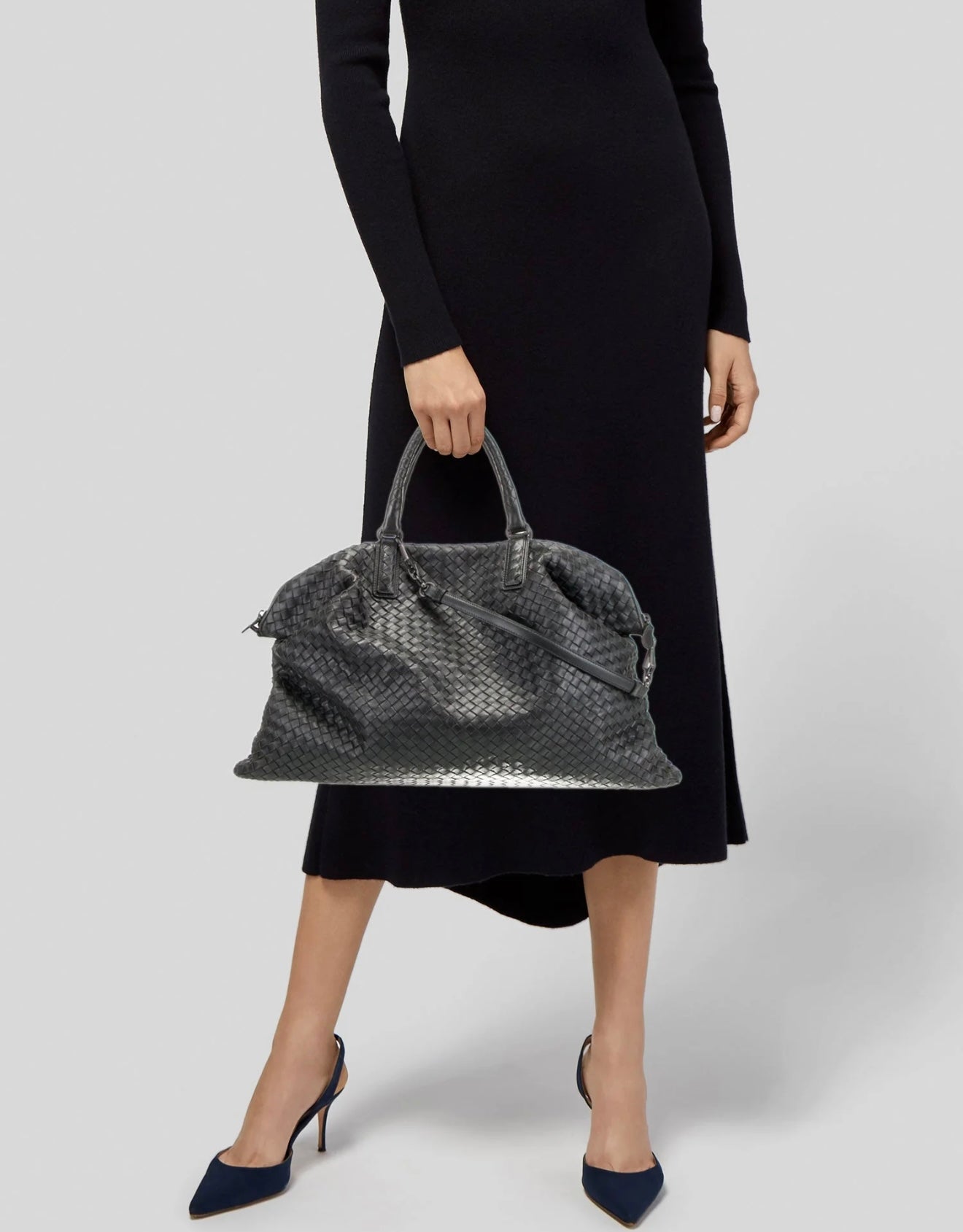 Bottega Veneta, Black Intrecciato Nappa Leather Tote