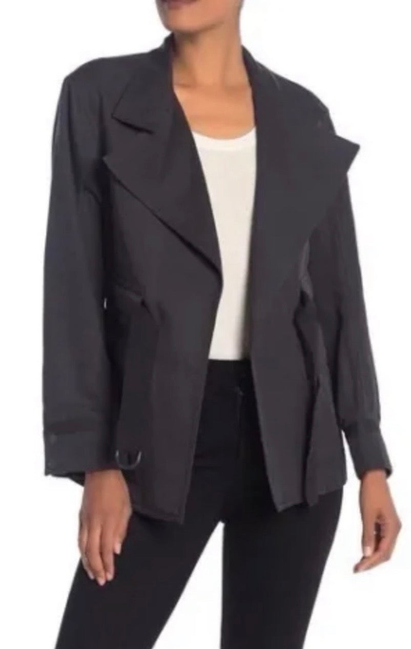 VINCE. charocal blazer with belt