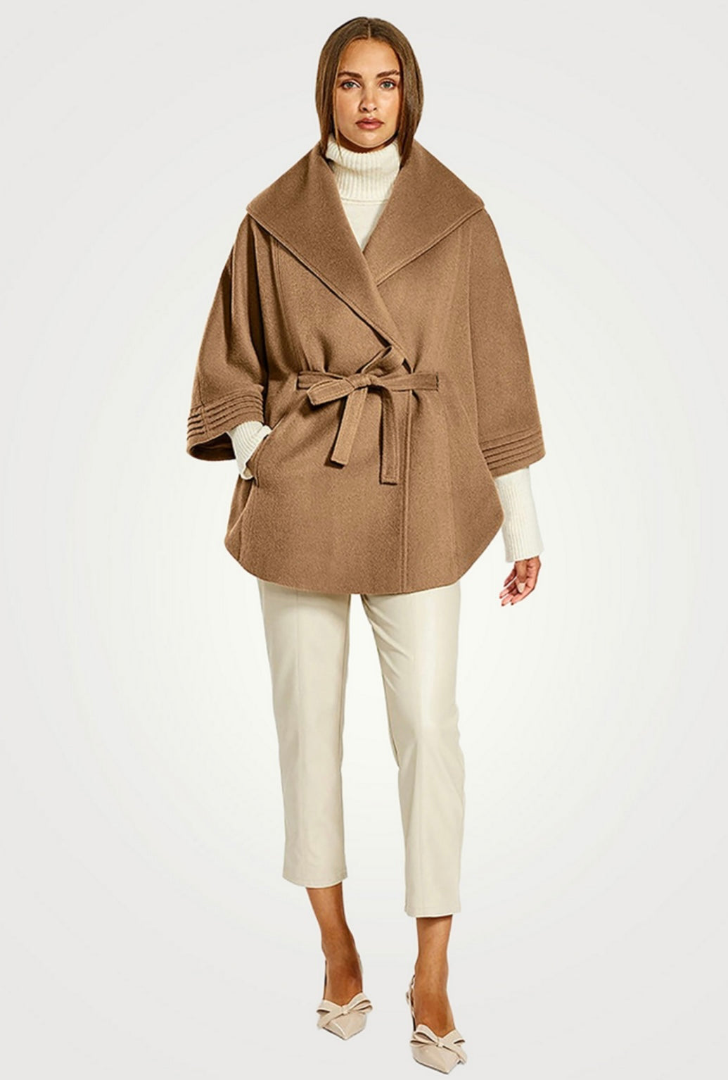 SENTALER
Belted Baby Alpaca Wool Cape