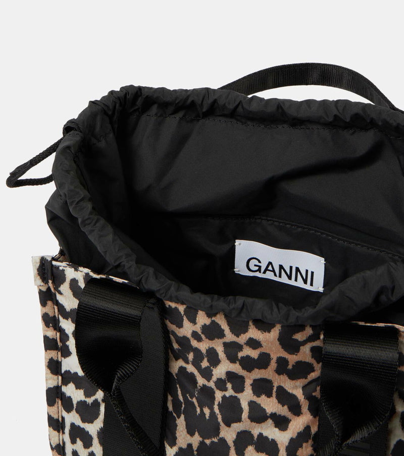 GANNI cheetah crossbody tote