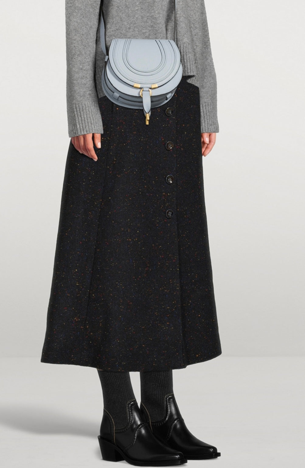 CHLOÉ
Nellie Leather And Knit Ankle Boots