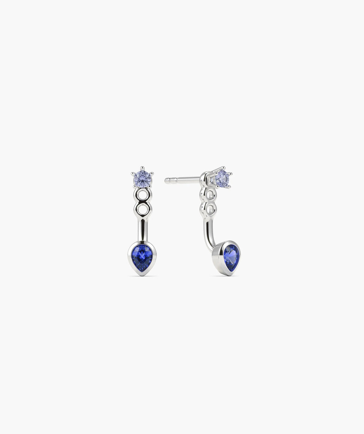 MEJURI soraya two tone earring mantle, lab grown blue sapphire, sterling silver