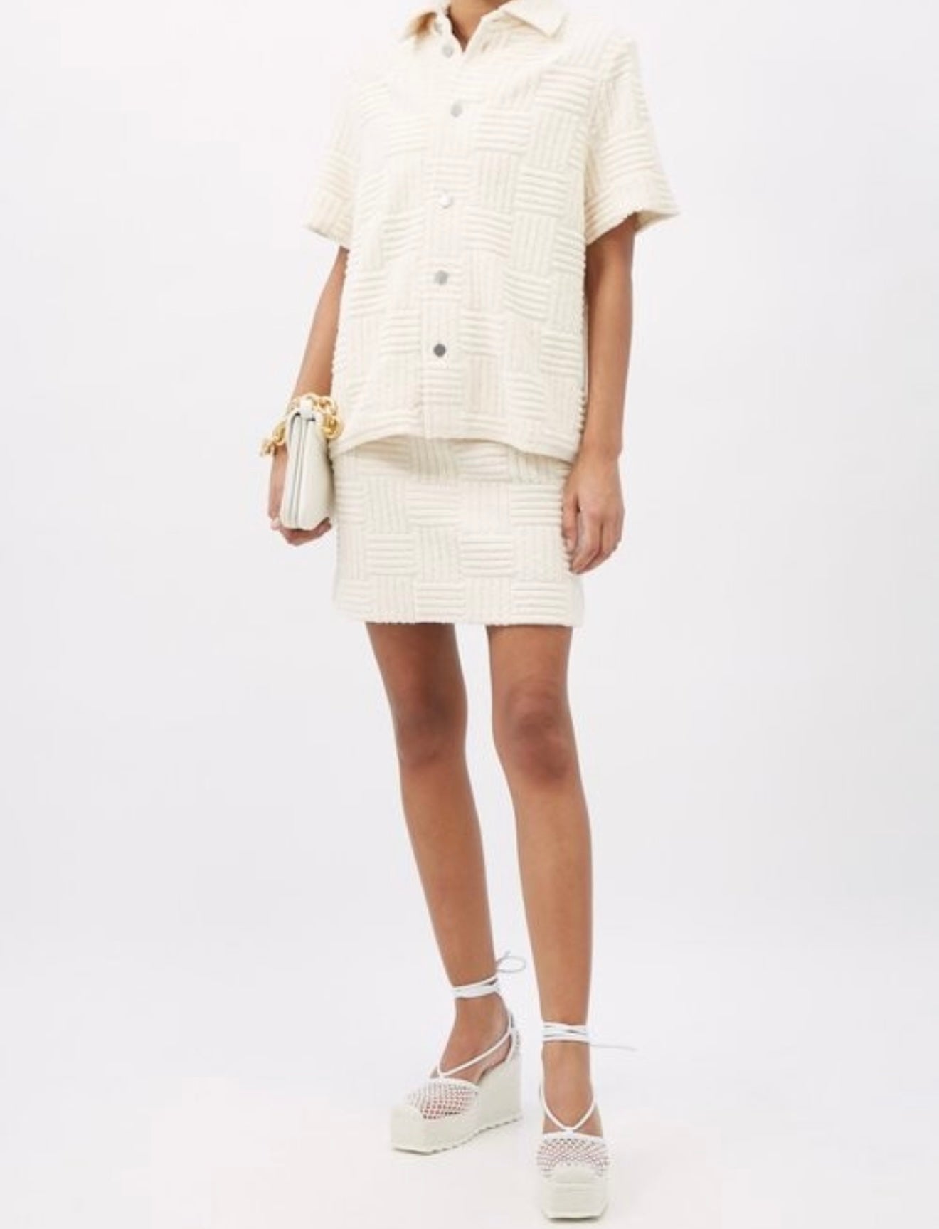 Bottega Veneta Square-toe Crochet Wedge Sandals