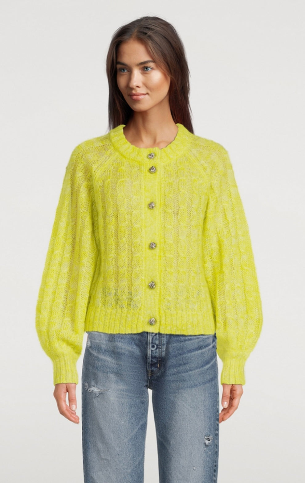 GANNI
Relaxed Cable-Knit Cardigan