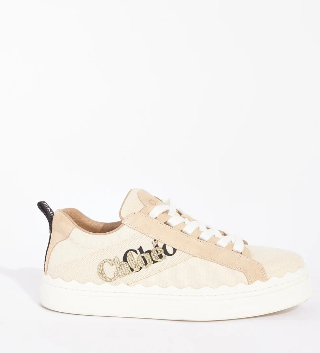 CHLOÉ -
Beige Canvas Lauren Sneakers