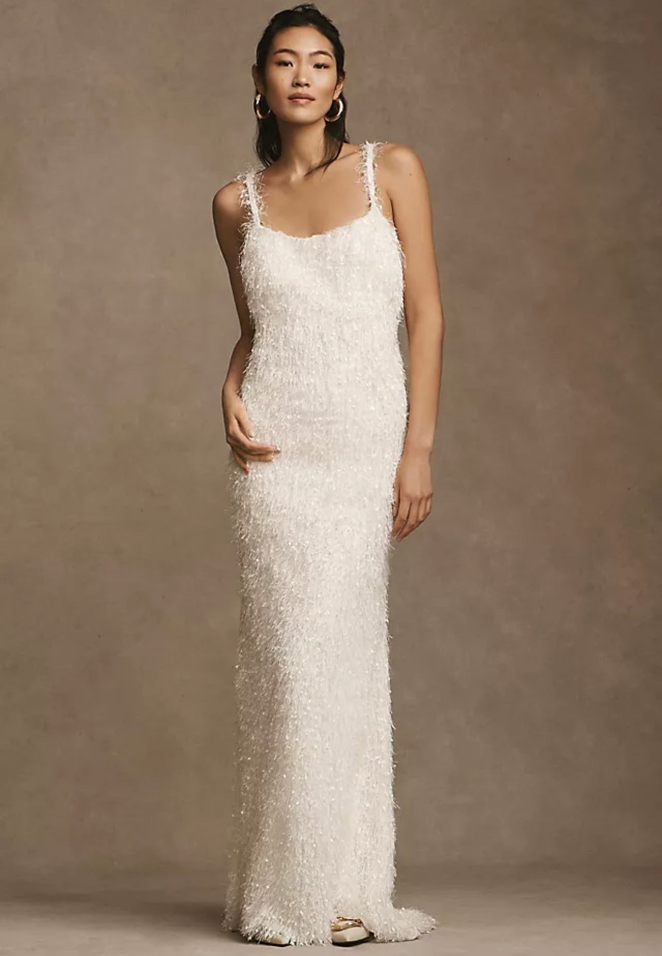 Tadashi Shoji Tessa Shag Slip Gown