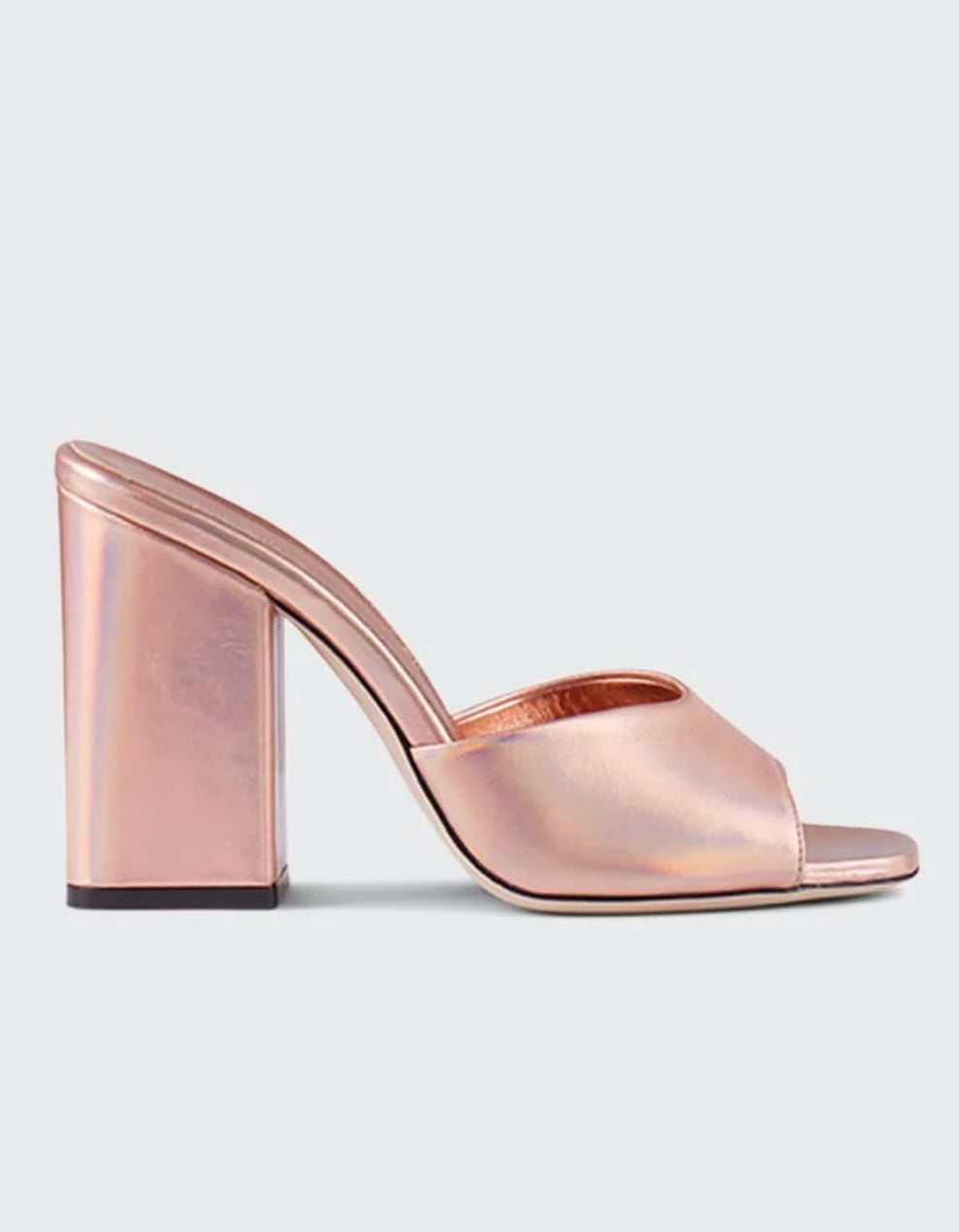 PARIS TEXAS ANJA MULE METALLIC RAINBOW PEACH