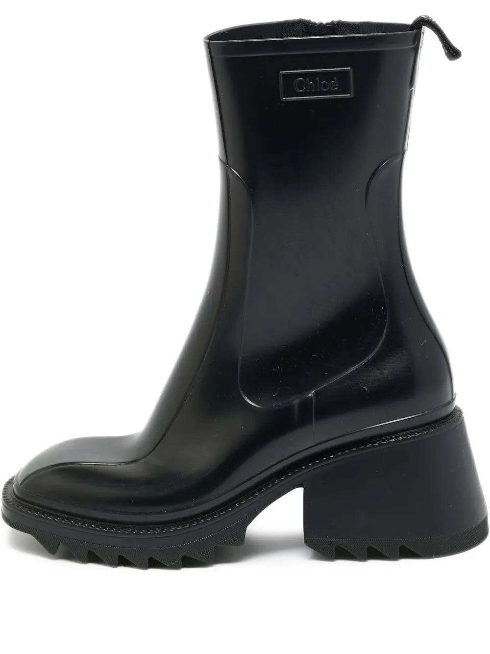 CHLOE BLACK RUBBER RAINBOOTS WITH ZIP